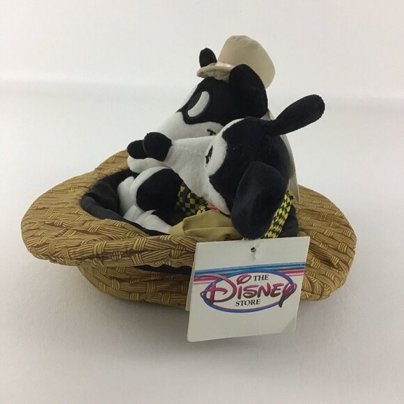 Disney Classic Comic Mickey Mouse Pair In Hat Plush Bean Bag Stuffed Toy w Tags - Picture 2 of 6